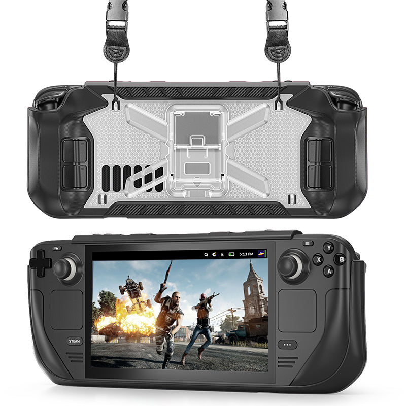 For Steam Deck 2022 TPU+PC Protective Cover Anti-drop Kickstand Case with Shoulder Strap For Steam Deck 2022 TPU+PC Protective Cover Anti-drop Kickstand Case with Shoulder Strap
